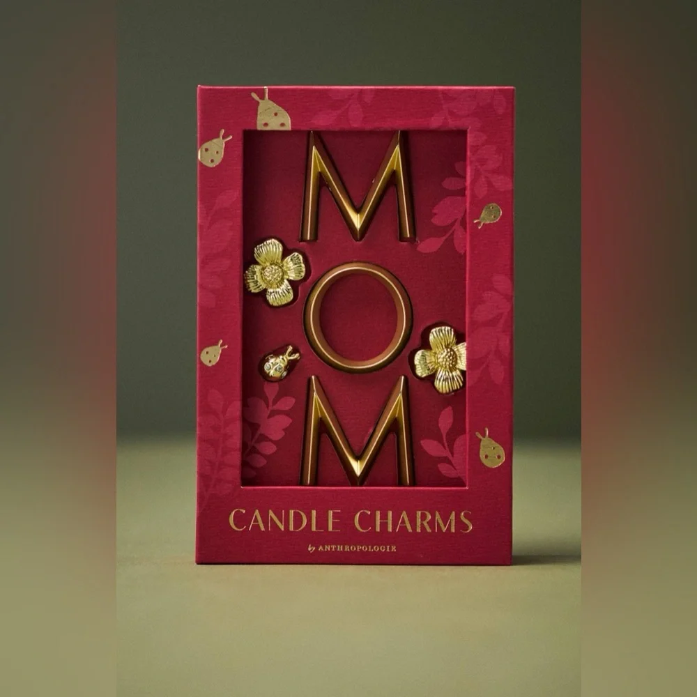 Anthropologie Golden “Mom” Candle Charm NWT Girly Coquette Cottagecore Whimsical